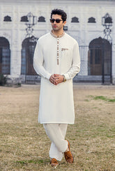 GZ-1408 | Semi-Stitched Summer White Series By Riwaj Men Swear